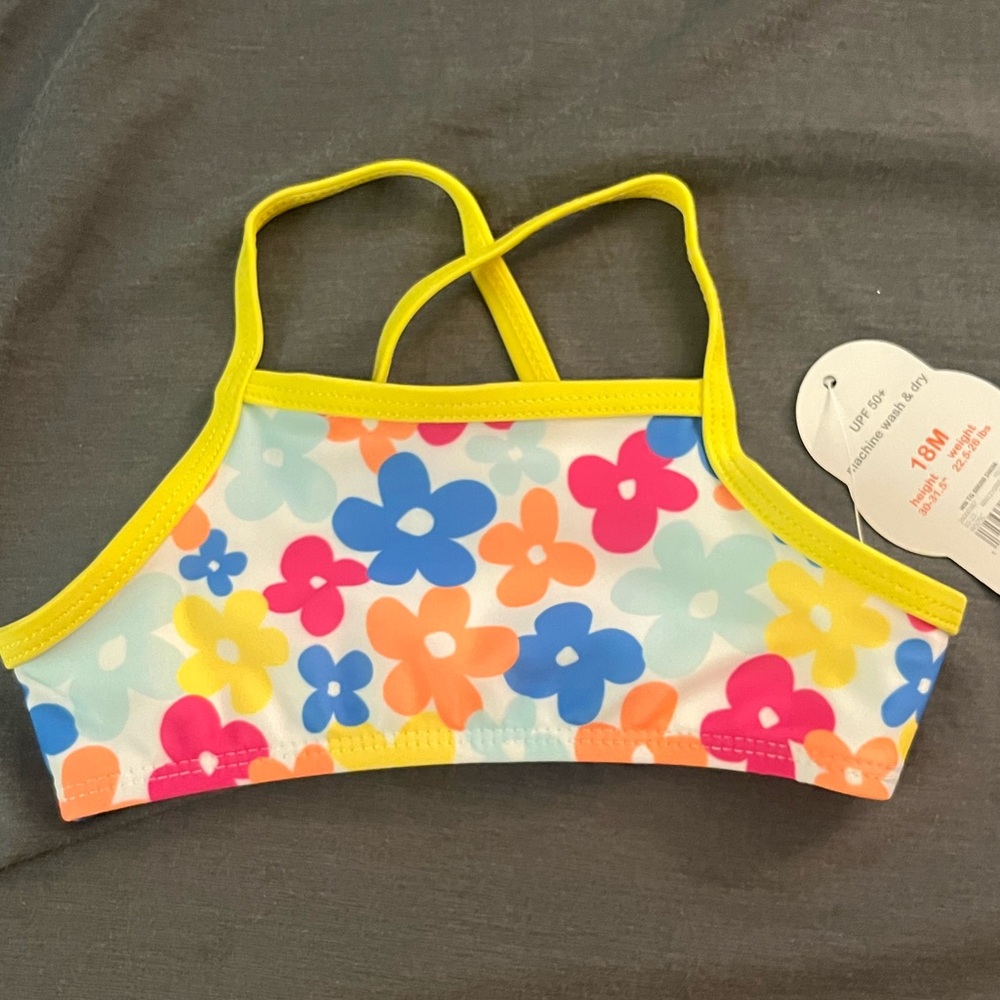 Wonder Nation Yellow Bikini Floral Swim Set - Picture 4 of 6